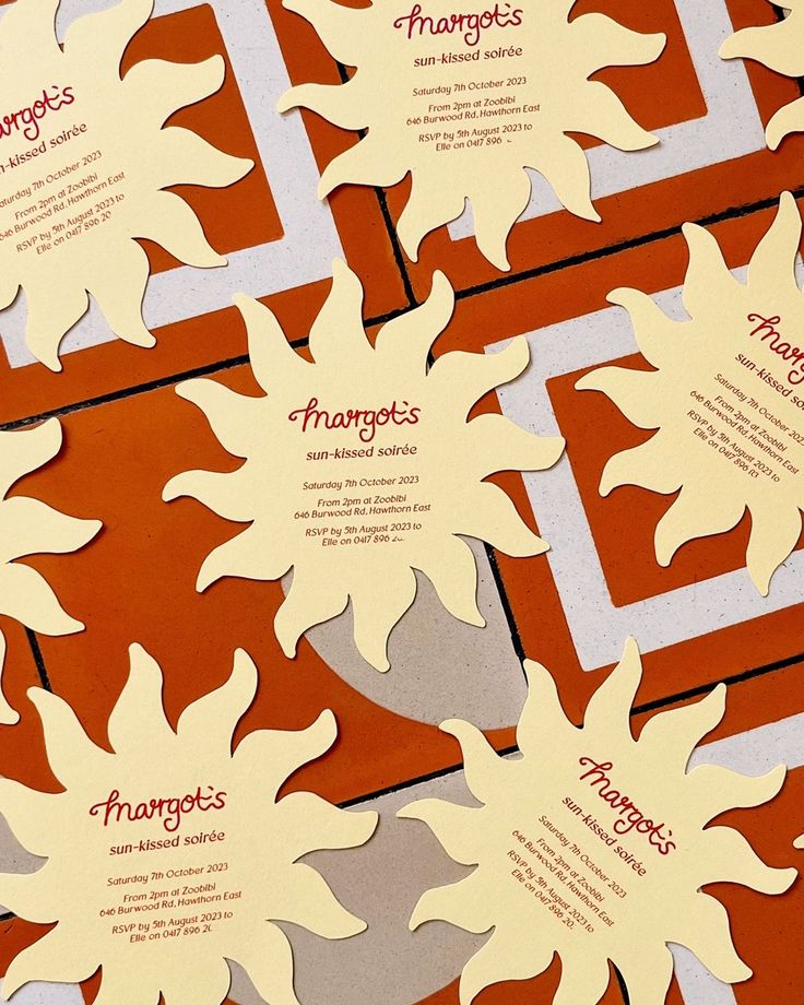 Vibrant Sun-Shaped Die Cut Wedding Stationery Ideas